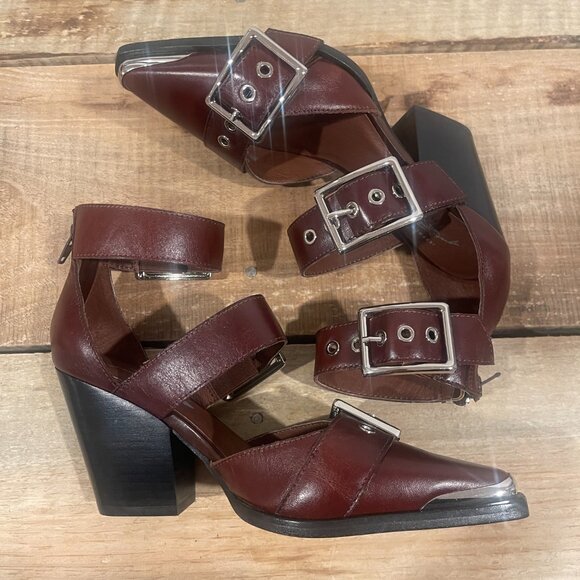 Free People x Jeffrey Campbell Hendrix Heels in Merlot NWOB Size 6 - Picture 12 of 15